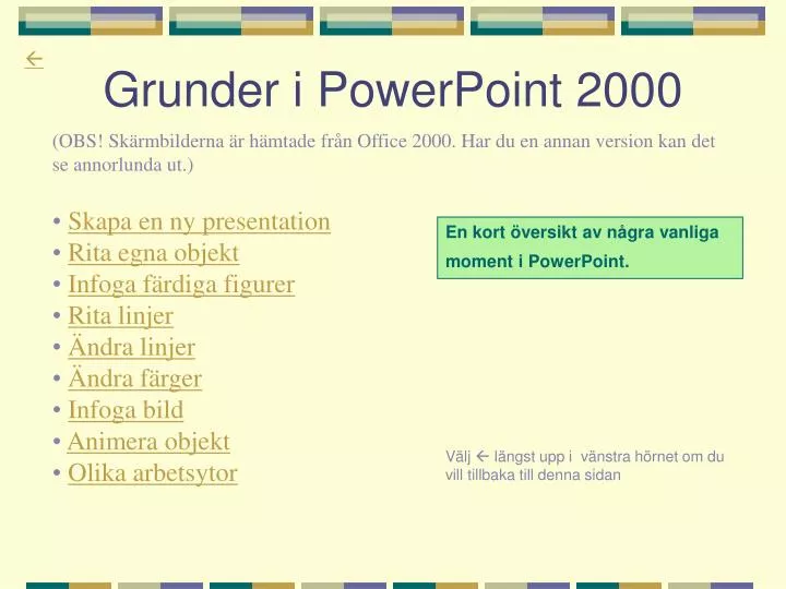 grunder i powerpoint 2000