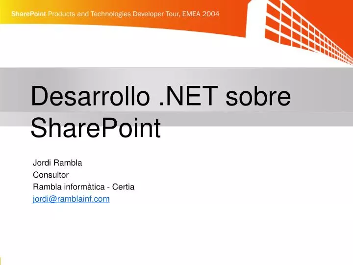 desarrollo net sobre sharepoint