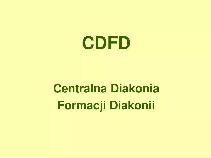 cdfd centralna diakonia formacji diakonii
