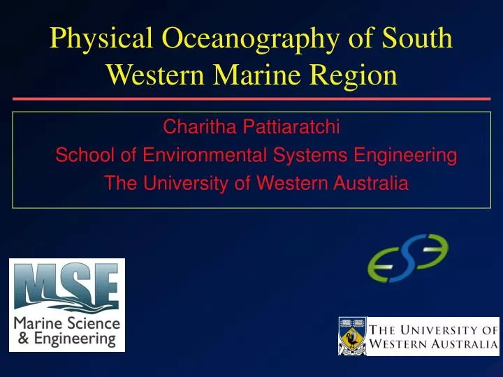 physical oceanography of south western marine region