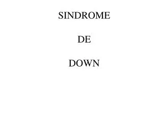 sindrome de down