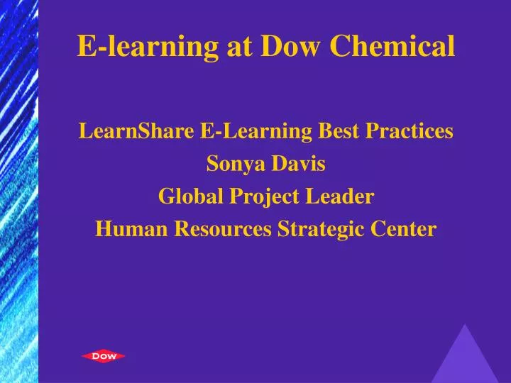 e learning at dow chemical