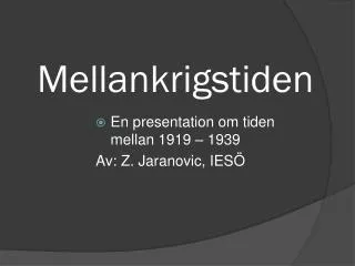 mellankrigstiden