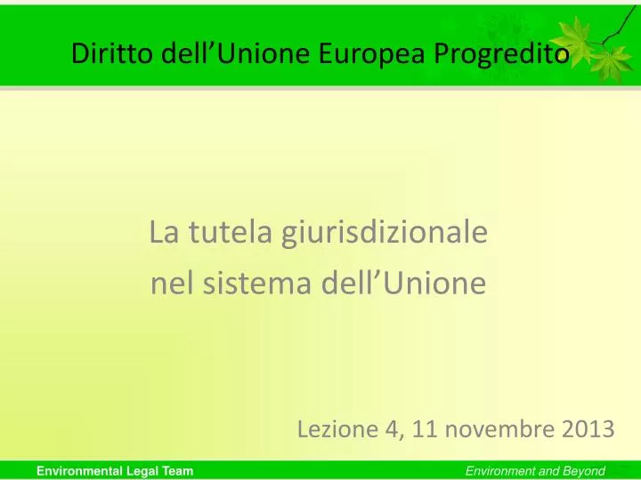 diritto dell unione europea progredito