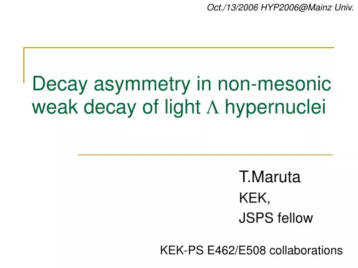 decay asymmetry in non mesonic weak decay of light l hypernuclei