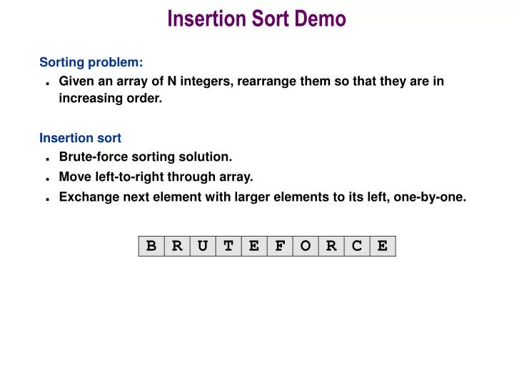 insertion sort demo