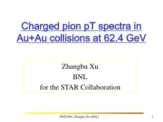 Charged pion pT spectra in Au+Au collisions at 62.4 GeV