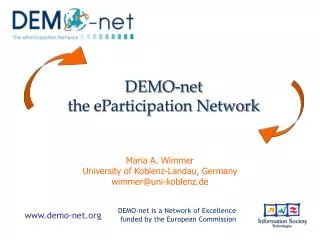 DEMO-net the eParticipation Network