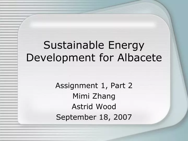sustainable energy development for albacete