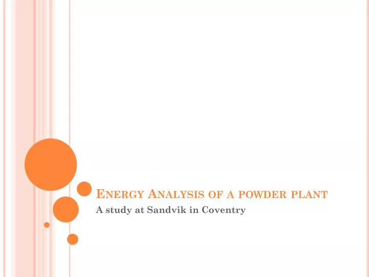 energy analysis of a powder plant