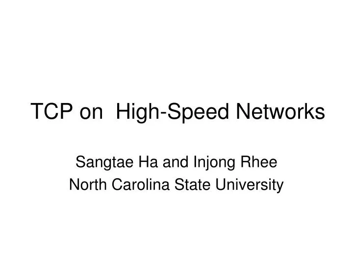 tcp on high speed networks
