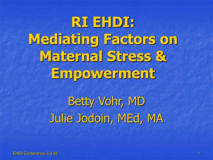 ri ehdi mediating factors on maternal stress empowerment