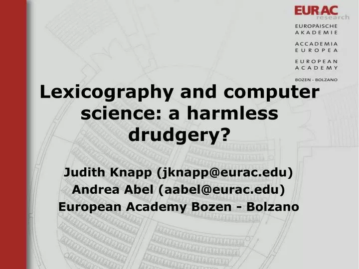 lexicography and computer science a harmless drudgery