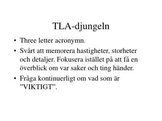 tla djungeln