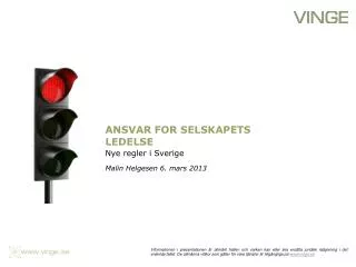 ansvar for selskapets ledelse