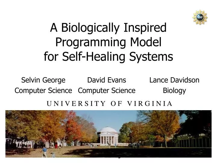 a biologically inspired programming model for self healing systems