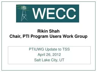 Rikin Shah Chair, PTI Program Users Work Group