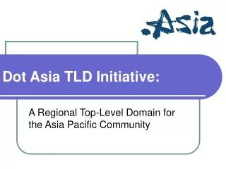 Dot Asia TLD Initiative: