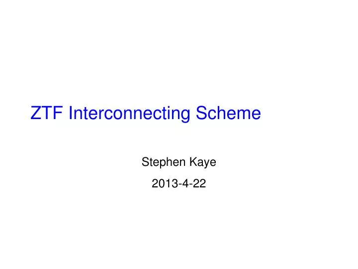ztf interconnecting scheme