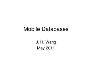 Mobile Databases