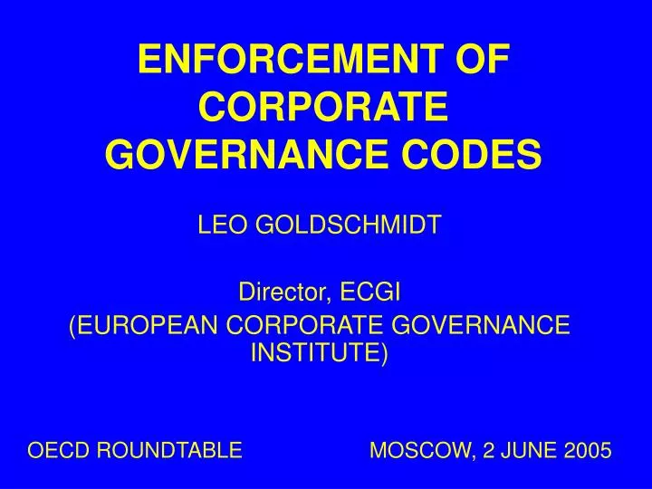 enforcement of corporate governance codes