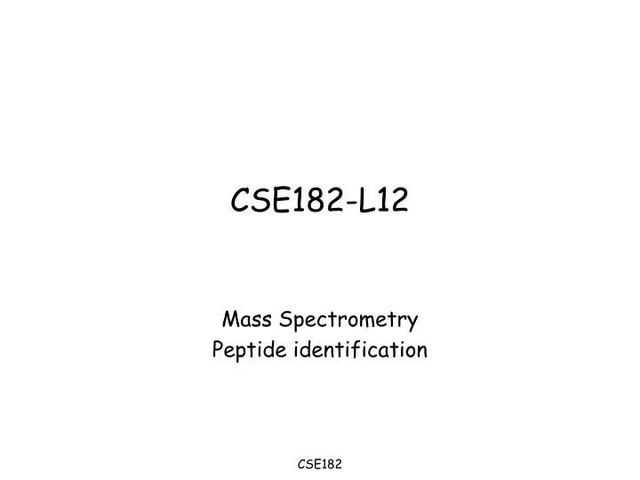 cse182 l12