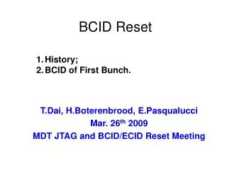 BCID Reset