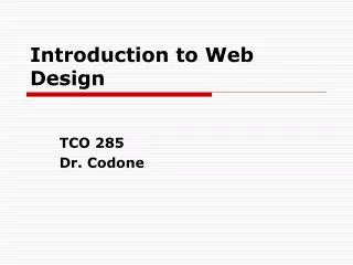 Introduction to Web Design