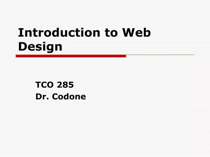 introduction to web design