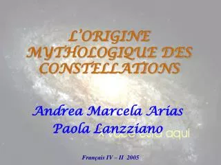 l origine mythologique des constellations