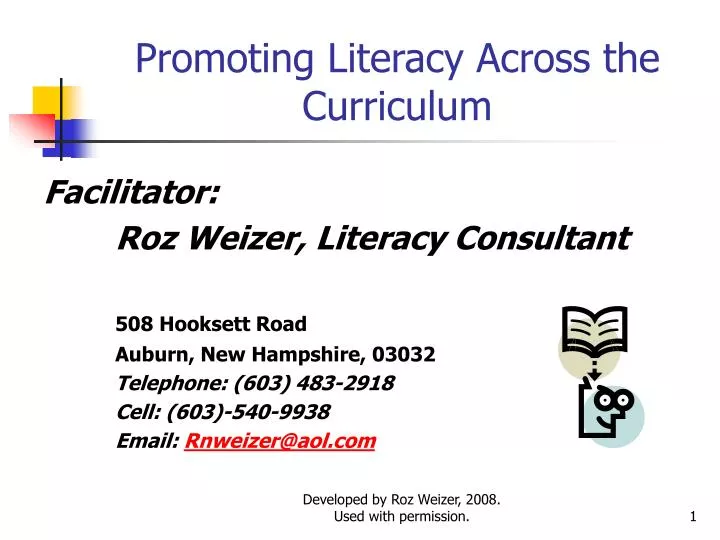 promoting literacy across the curriculum