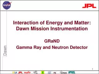 Interaction of Energy and Matter: Dawn Mission Instrumentation