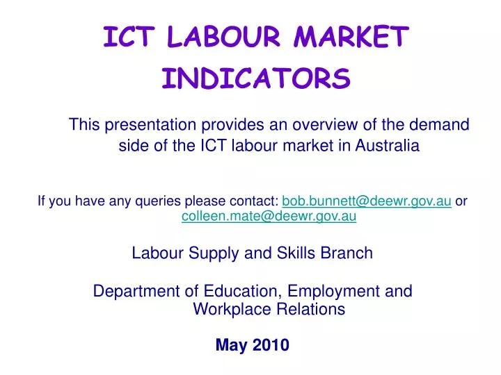 ict labour market indicators