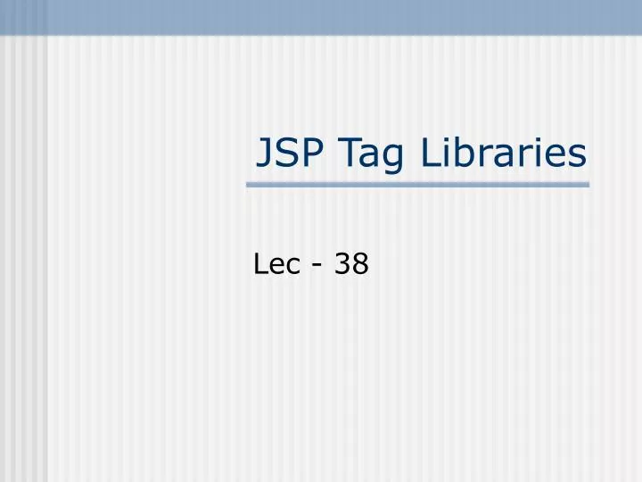 jsp tag libraries