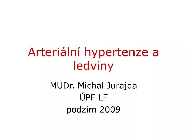 arteri ln hypertenze a ledviny