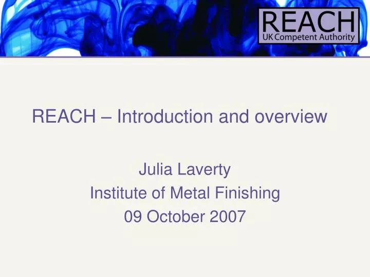 reach introduction and overview