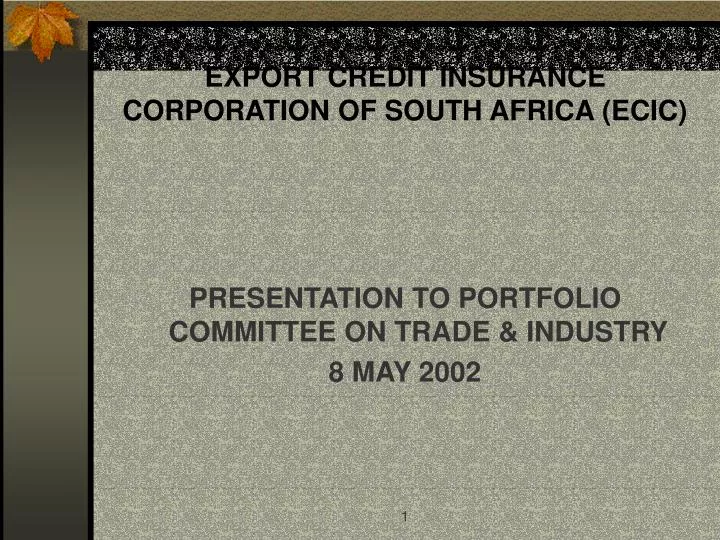export credit insurance corporation of south africa ecic