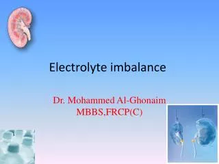 Electrolyte imbalance