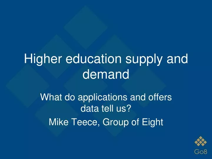 higher education supply and demand