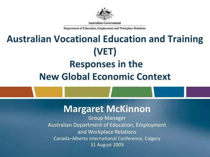 australian vocational education and training vet responses in the new global economic context