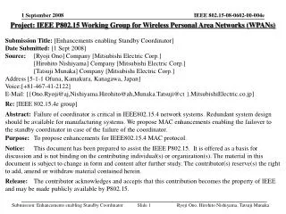 Project: IEEE P802.15 Working Group for Wireless Personal Area Networks (WPANs)