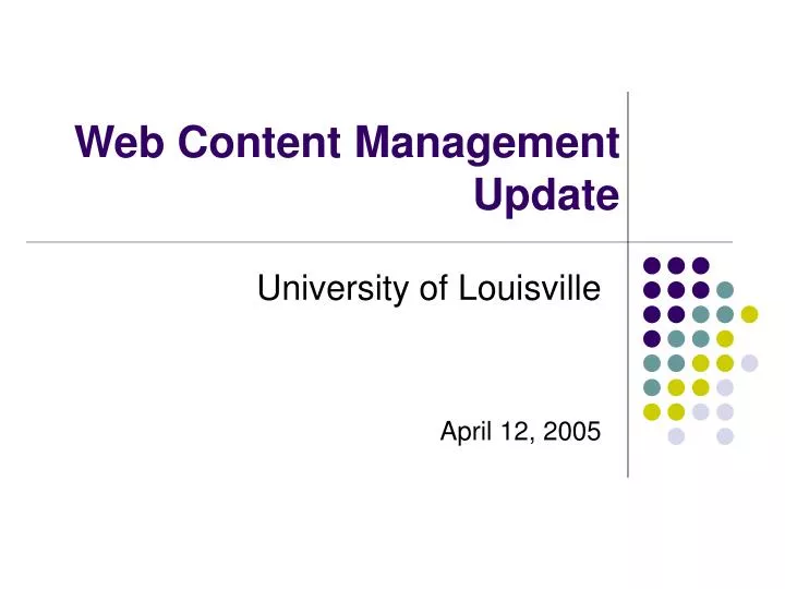 web content management update