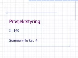 prosjektstyring