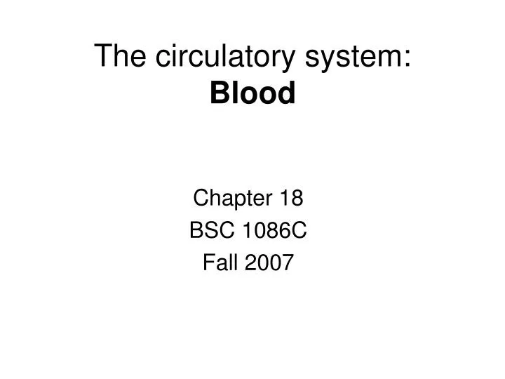 the circulatory system blood