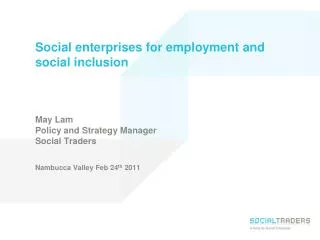 Employment purpose social enterprises