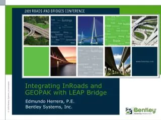 Integrating InRoads and GEOPAK with LEAP Bridge
