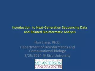 Introduction to Next-Generation Sequencing Data and Related Bioinformatic Analysis