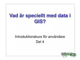 vad r speciellt med data i gis