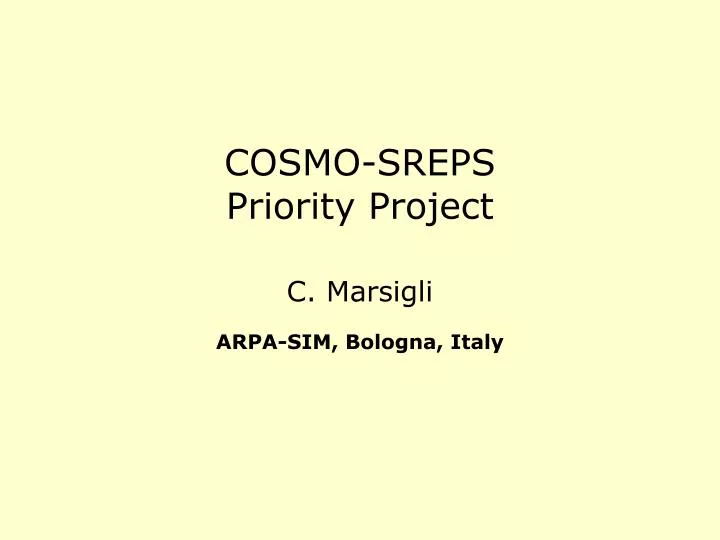 cosmo sreps priority project