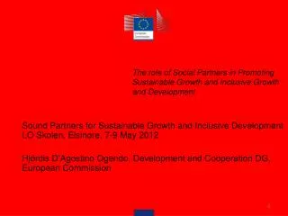The role of Social Partners in Promoting Sustainable Growth and Inclusive Growth and Development